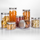 Πρόχειρα φαγητά ξηρά - σαφές πλαστικό βάζο της PET αποθήκευσης κουζινών φρούτων με τα καπάκια
